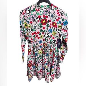 Roberto Lugo x Walmart Gray Morris Study II Panda Print LS Mini Dress Sz XL NWT